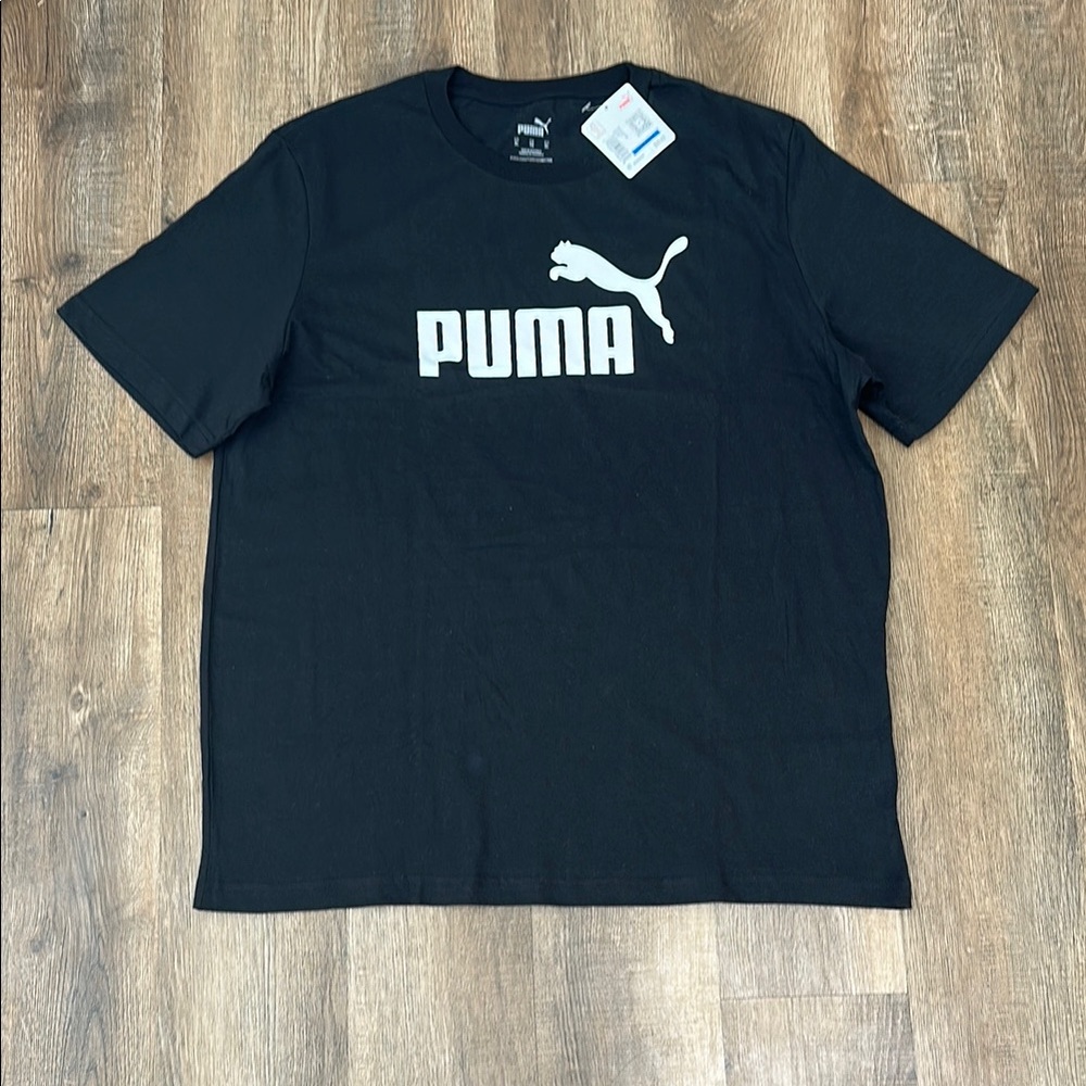 Puma Black Short Sleeve Tee with Iconic Logo